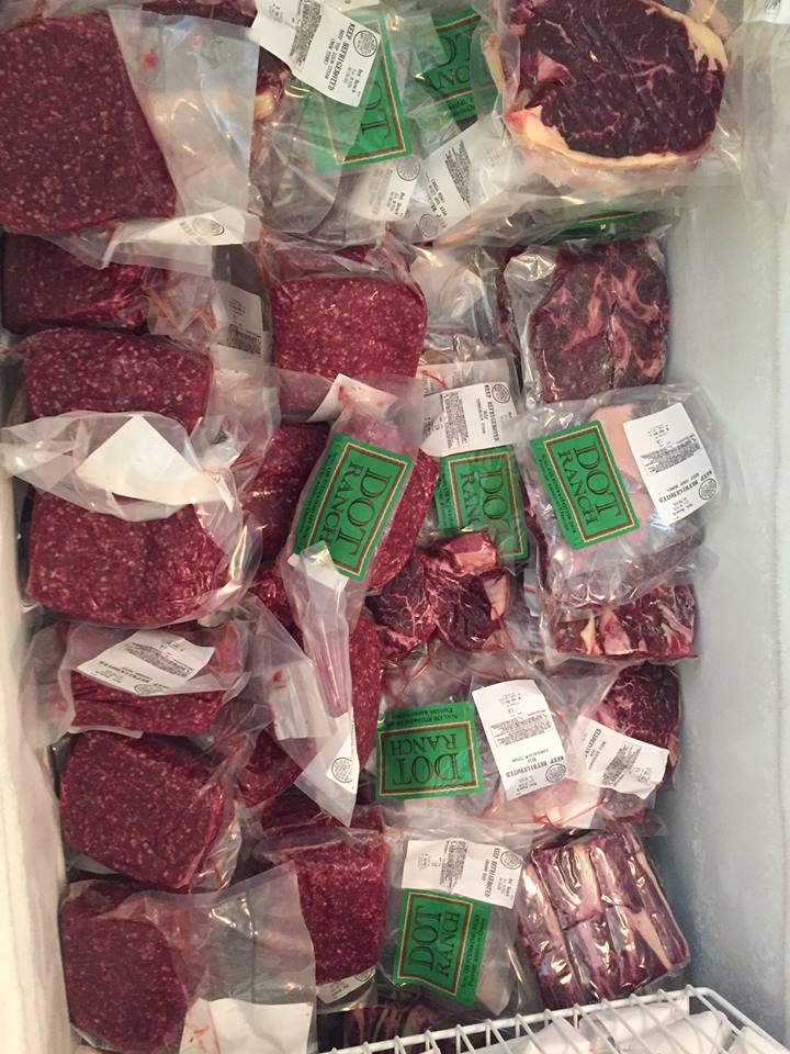 Freezer full of meat